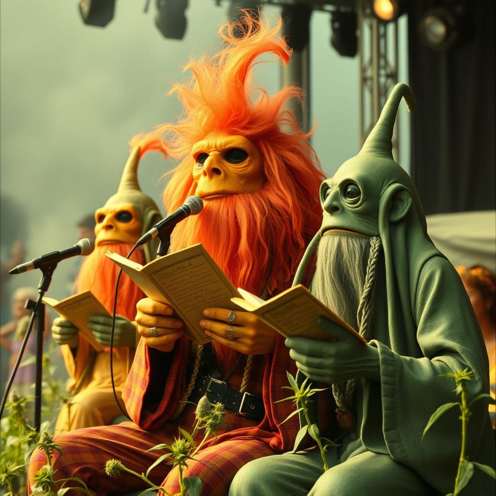 Vogons Perform at Woodstock Concert in Psychedelic Setting