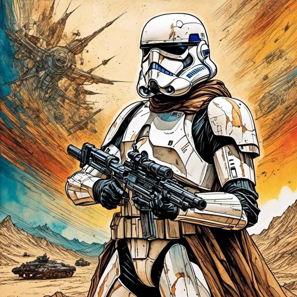 Epic Dune Stormtrooper Mixed Media Art