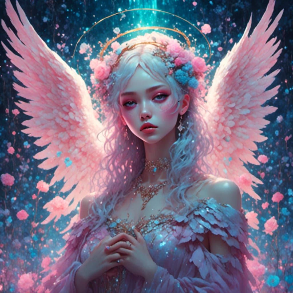 Pastel Angel of Death in Dreamy Art Style