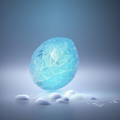 Intricate Anime Ice Heart Digital Illustration