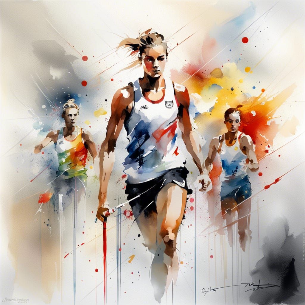Olympic Games in Watercolor with Abstract Surrealism