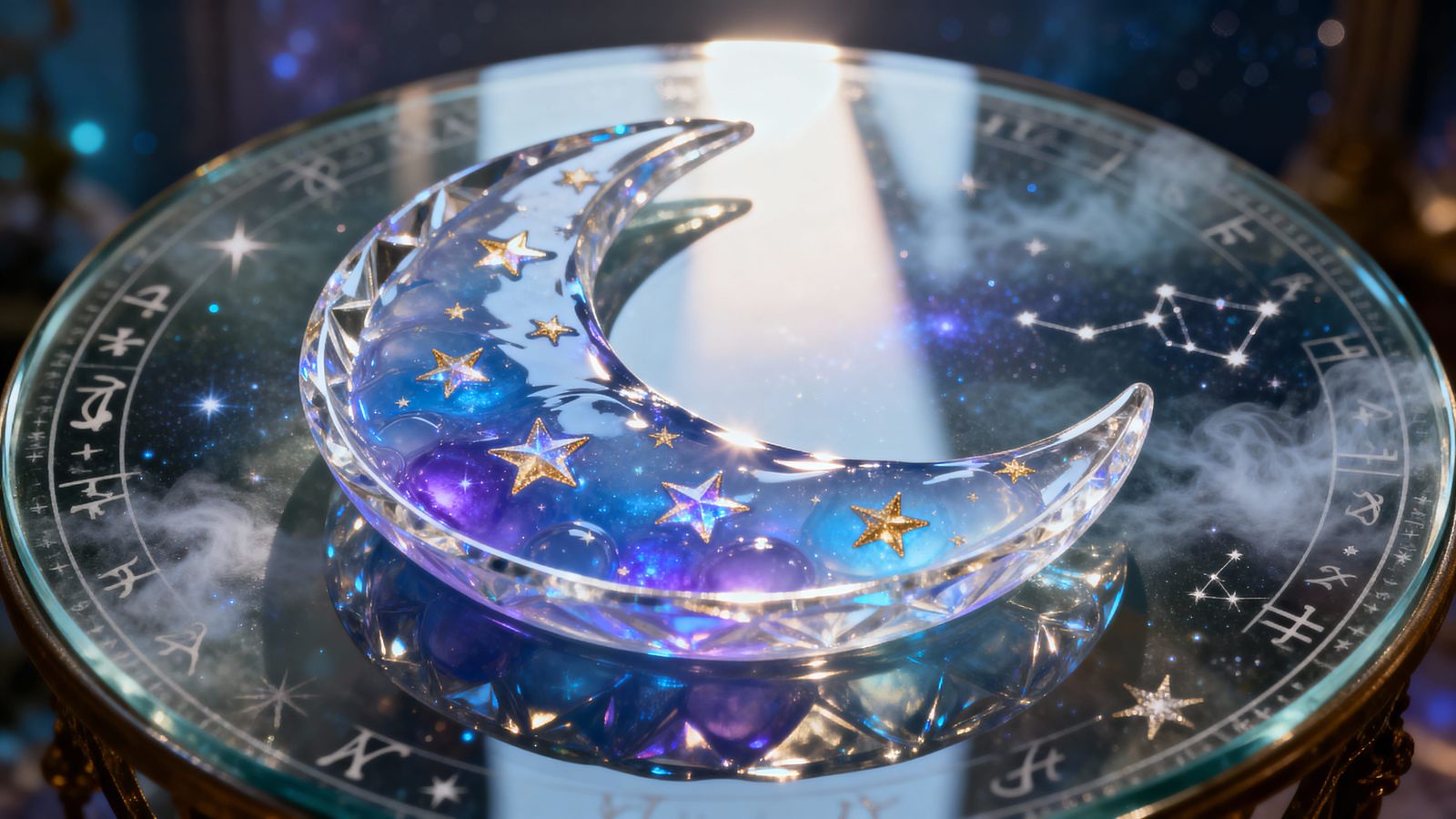 Glowing Astral Jelly with Starfruit in Cosmic Style