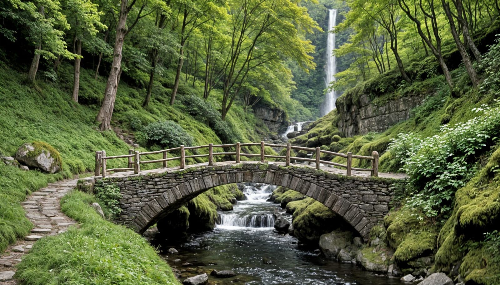 Ancient Bridge to a Hidden Waterfall