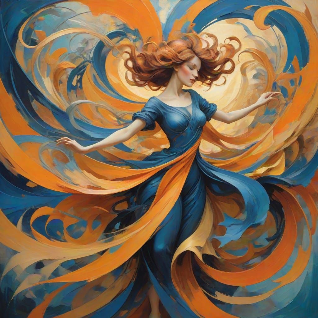 Vibrant Swirling Chaos in Abstract Expressionist Masterpiece