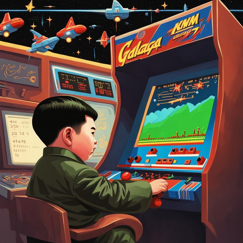 Kimm Jong Un as a Child Playing Galaga