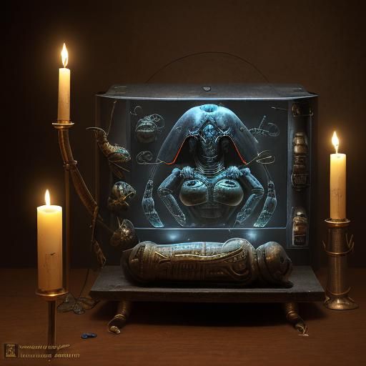 Cyberpunk Scarab Beetle in Bio-Mechanical Egypt