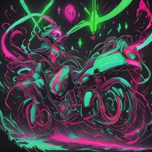 Electric Dreamscape in Neon Hues