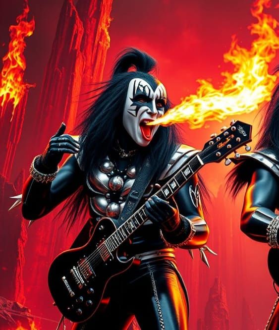 Glossy KISS in Fiery Rock Concert