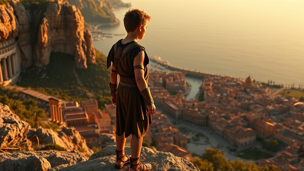 Ancient Roman Boy in Epic Cinematic Style