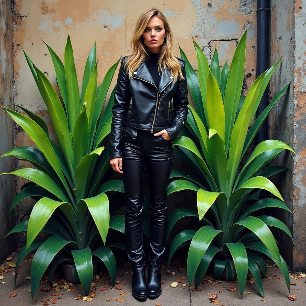 Sleek Kate Moss in Urban Jungle, Graffiti Style