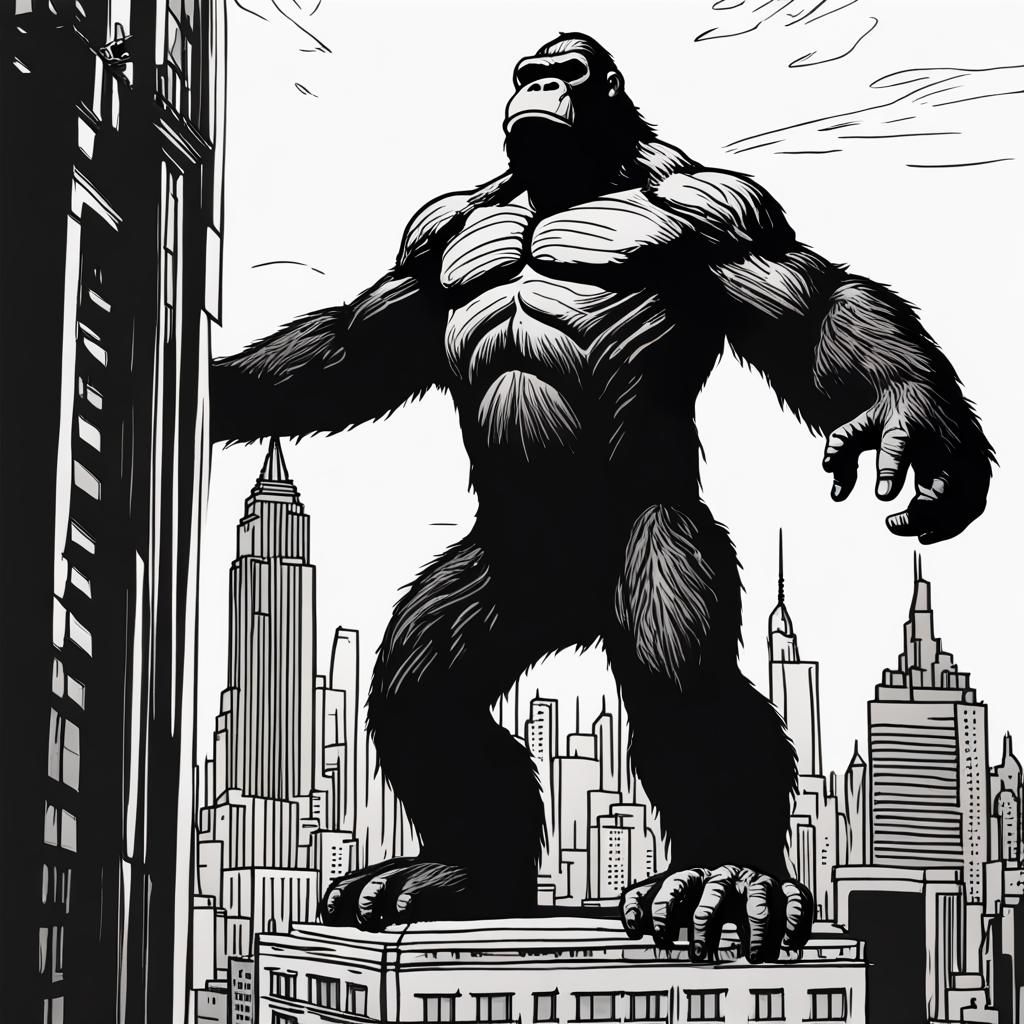 King Kong on Empire State Building Sketch