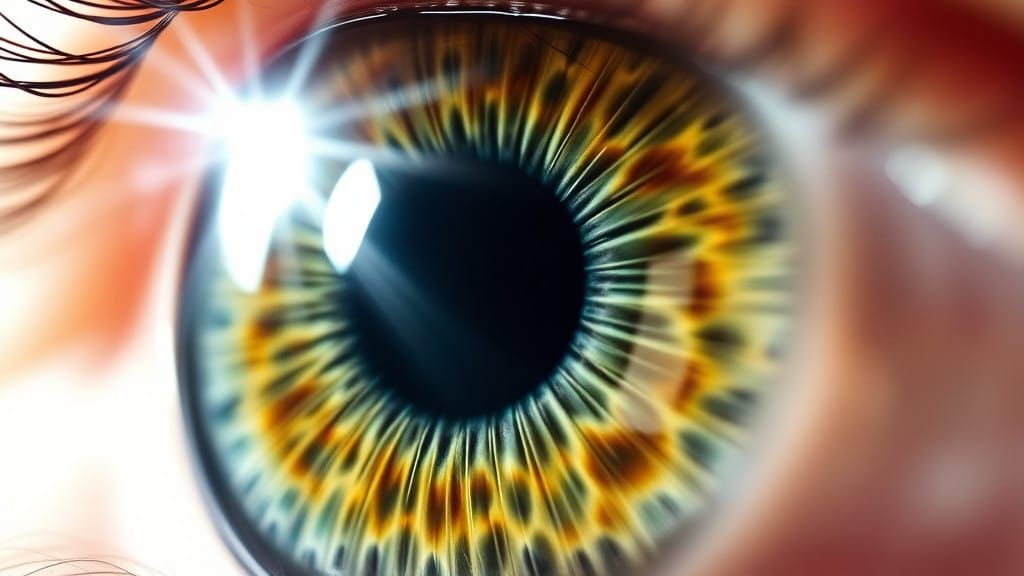 Vibrant Macro Portrait of a Human Eye in Hyperreal Detail