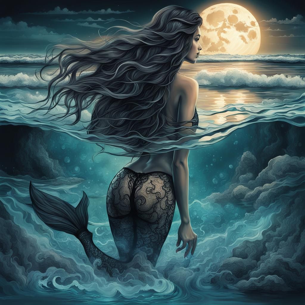 Mermaid Beach: Woman Emerging from Steamy Water