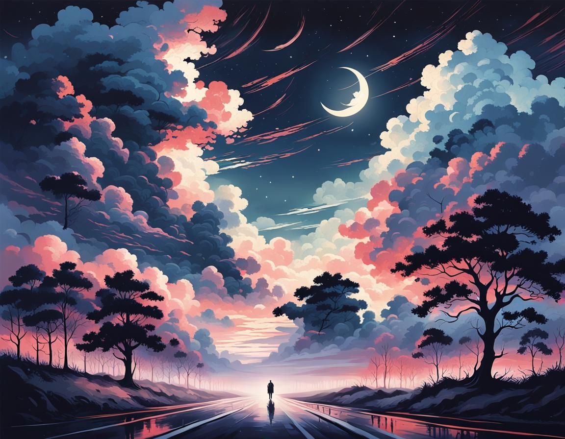 Ornamental Clouds Compose an Evening Love Song