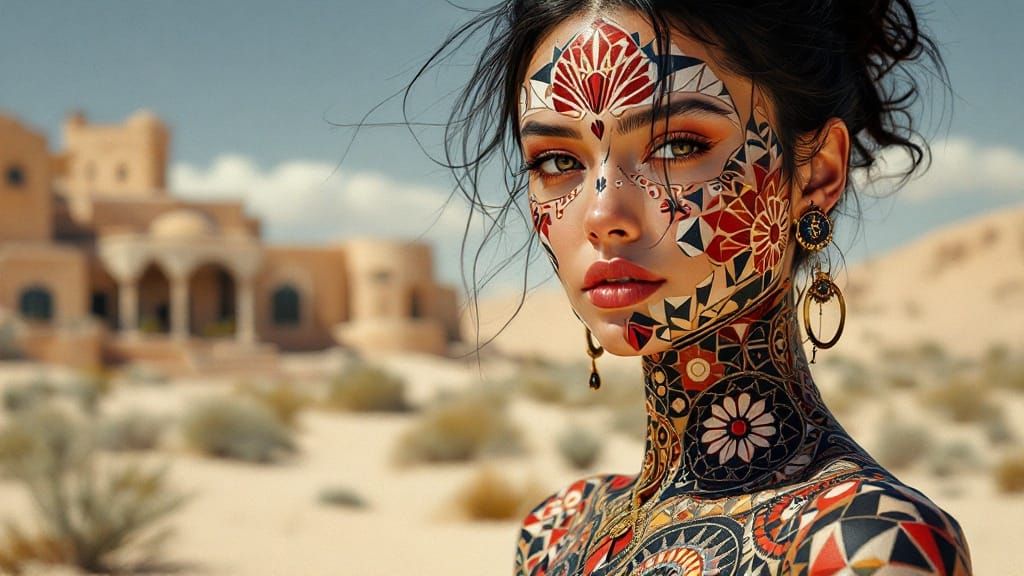 Eastern European Goddess Adorned in Dragonrider Patterns