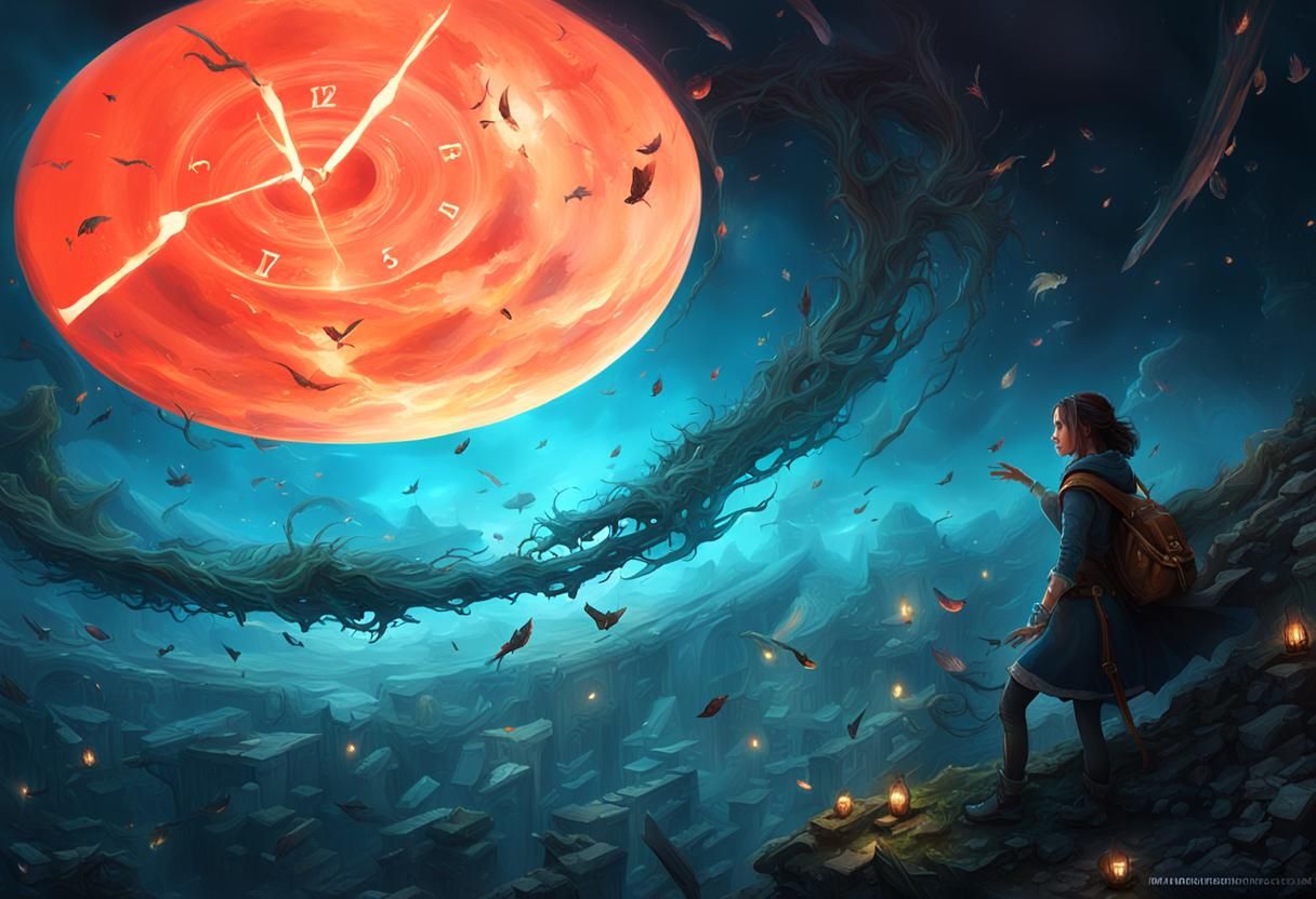 Girl Watches Time Pass on Vinyl Record Clock