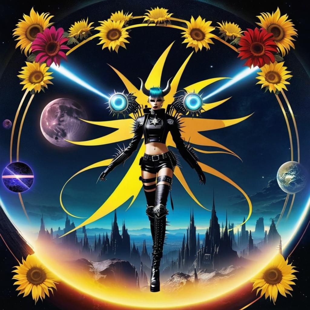 Ethereal Starscape Demonpunk Fusion: A Surreal Landscape