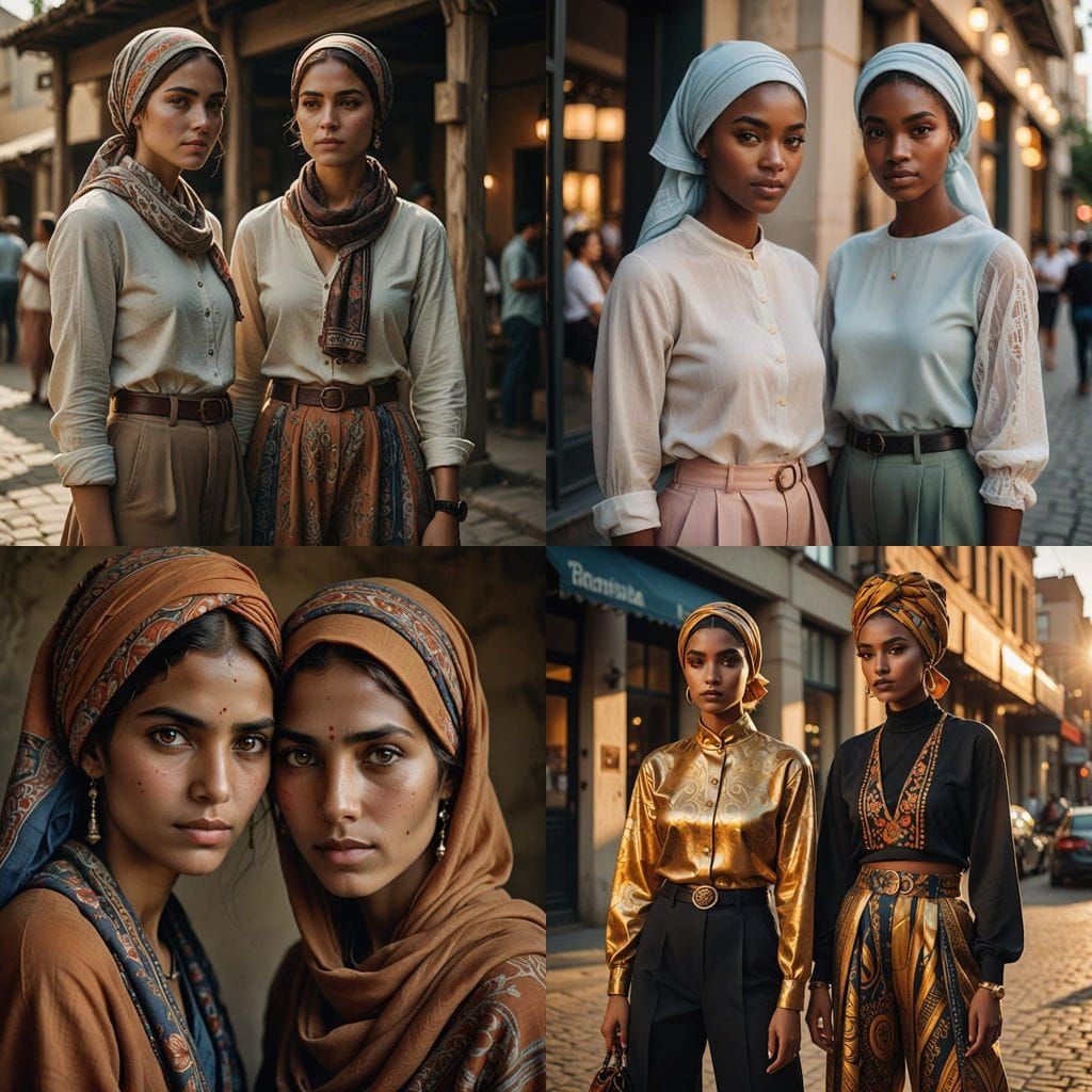 Girls in Contrasting Fashion Styles