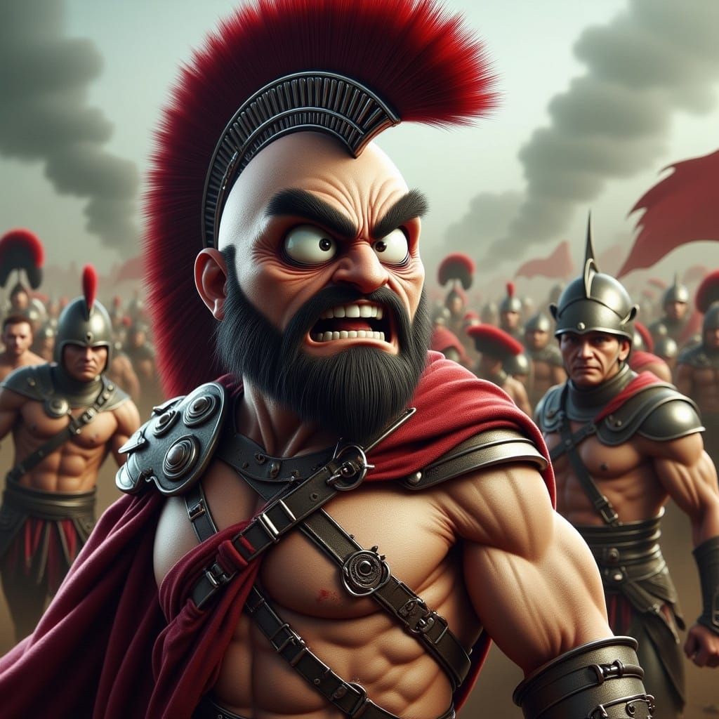 Roman Soldier in Armor: Digital Art Portrait