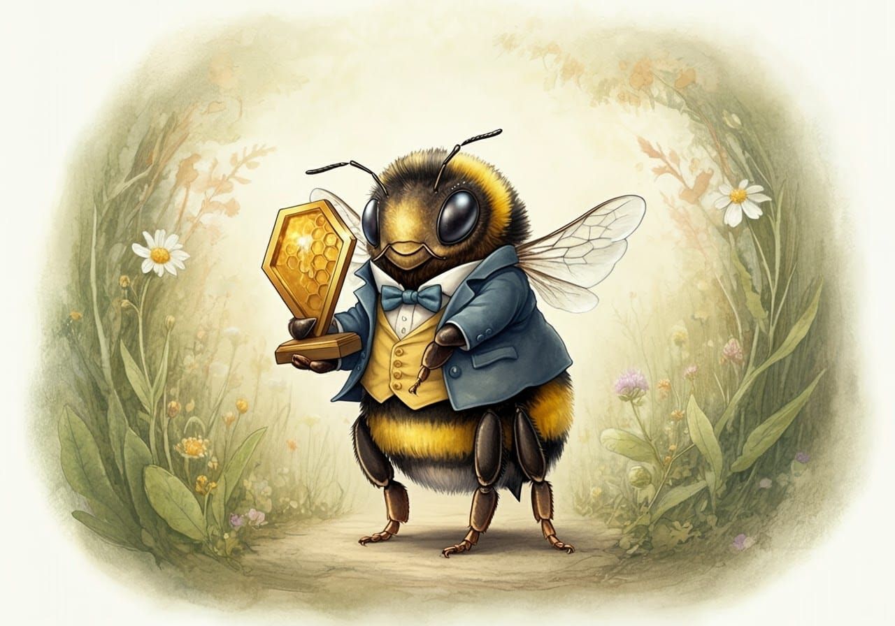 Proud Bumblebee Wins Honeycomb Award in Watercolor Style