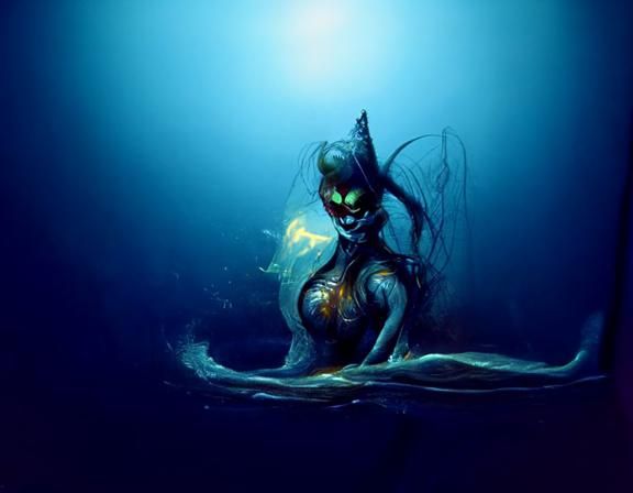 Sinister Mermaid in Airbrush Style by Rutkowski