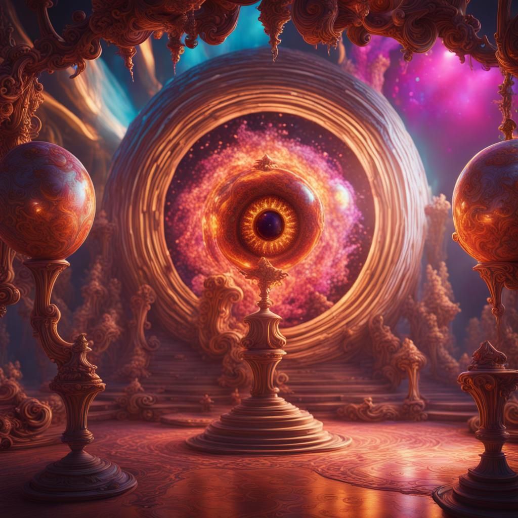 Psychedelic Eye Reflection in Photorealistic Style