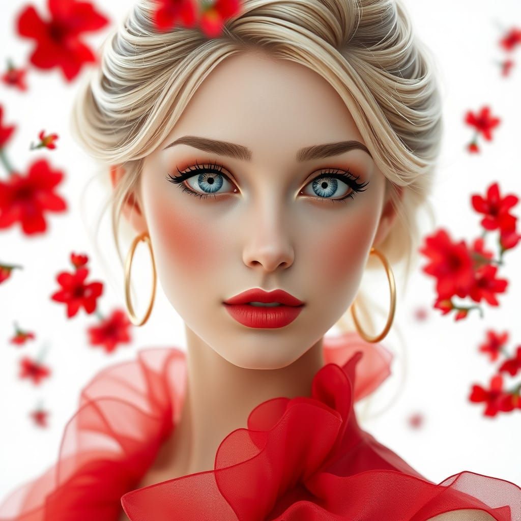 Ethereal Anime-Inspired Portrait of a Young Woman