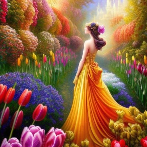 Ornate Dutch Tulips in Rococo Style