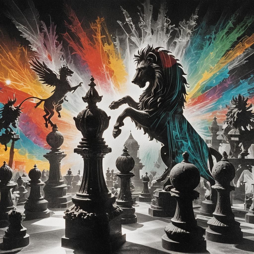 Abstract Photogram Art with Radiant Light and Shadows