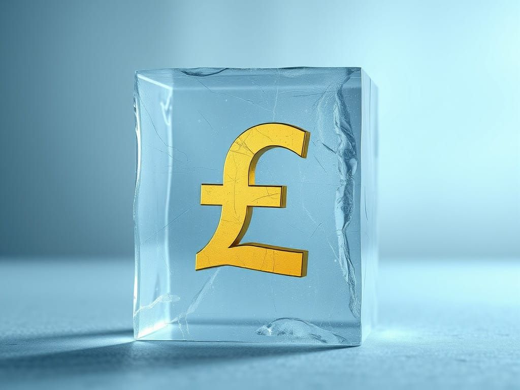 Frozen Assets in Ice: A Haunting Visual Metaphor