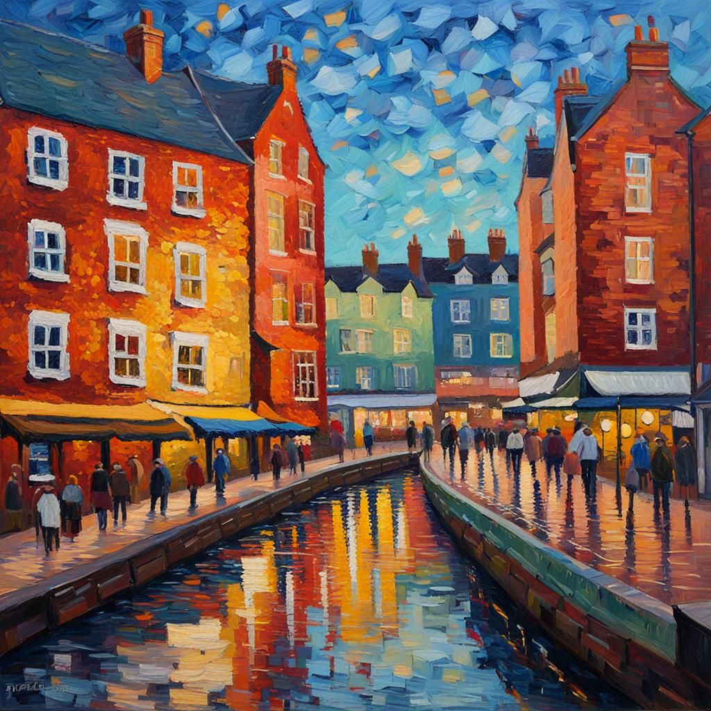 Southampton, UK in Expressionist Oil Painting Style