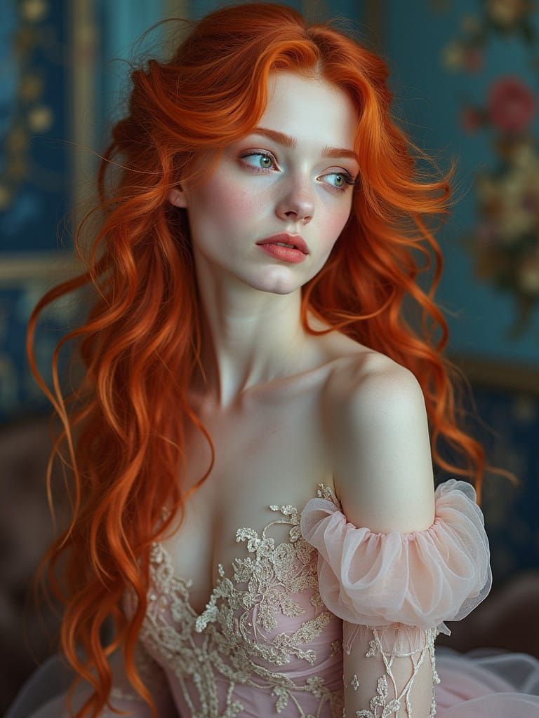Ginger Siren in Whimsical Dreamscape