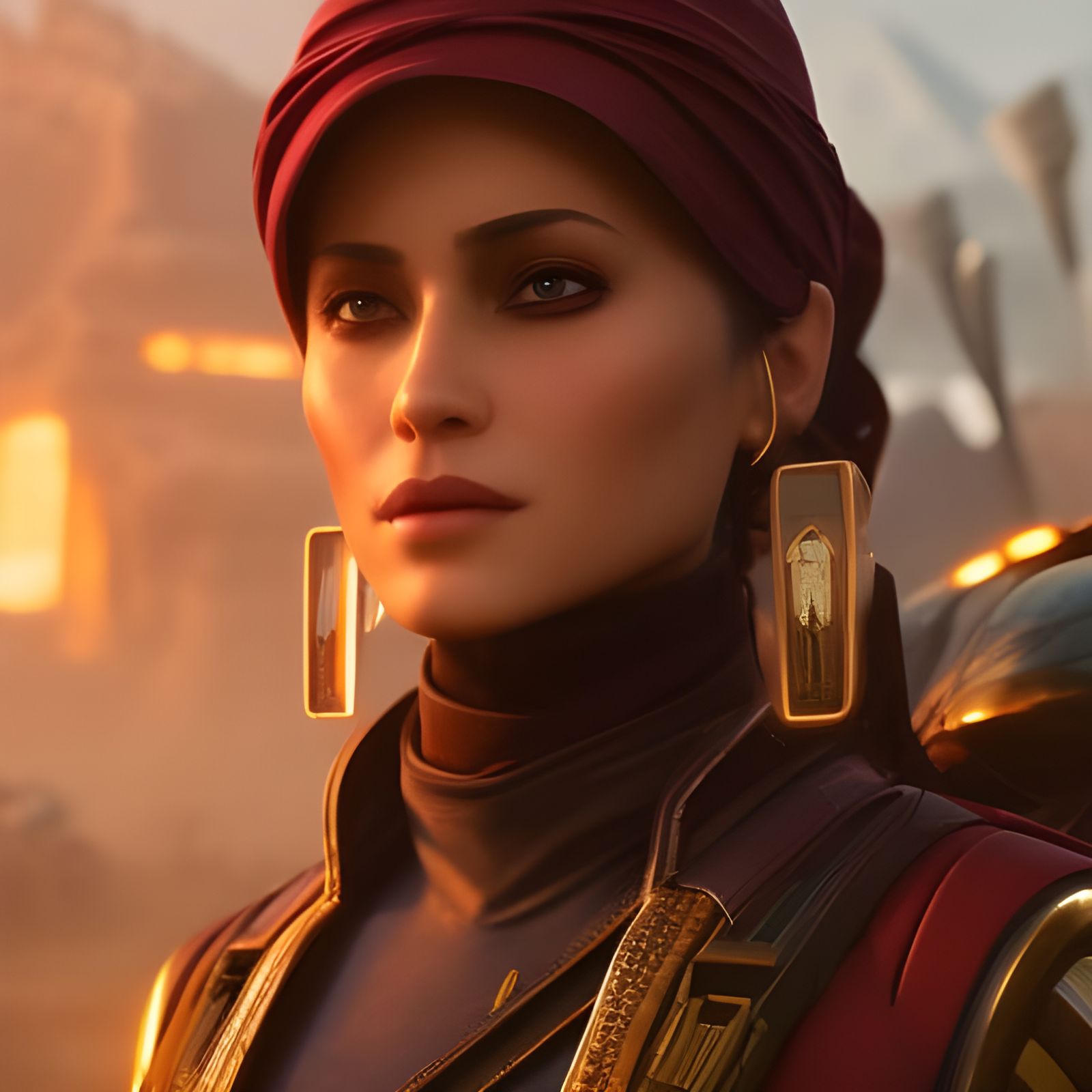 Sci-Fi Rebel Girl Portrait in Hyperdetailed Style