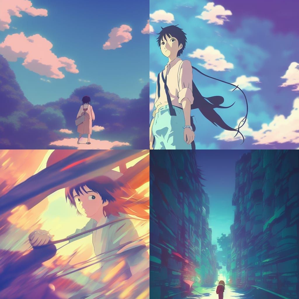 Money Abstract Art in Anime Key Visual Style