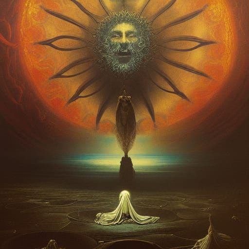 Surreal Third Eye Chakra Oil Painting