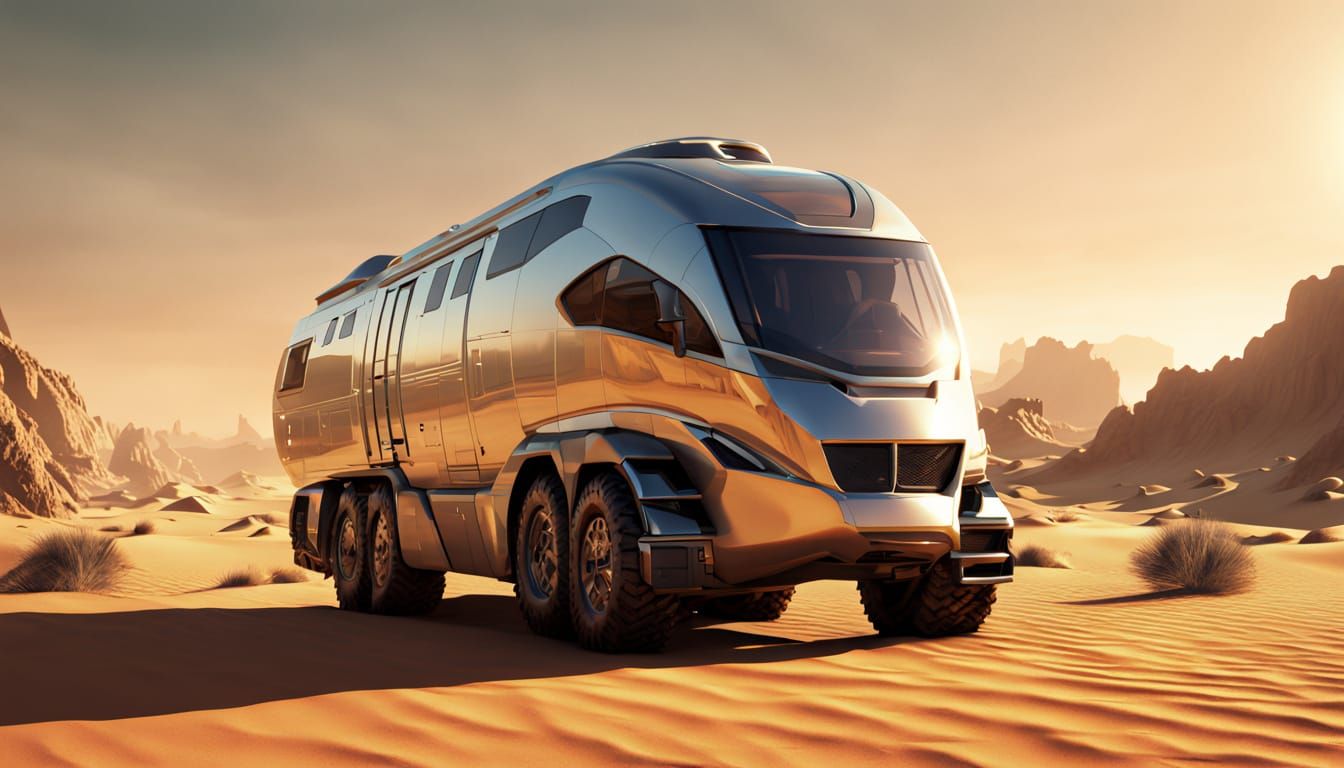Science Fiction Overland Yacht on Desert Planet