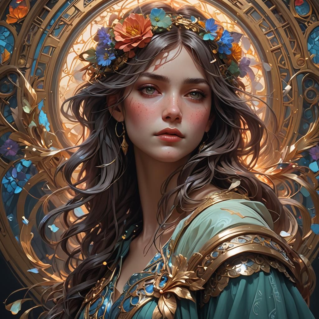 Detailed Portrait with Dynamic Lighting, Trending Art