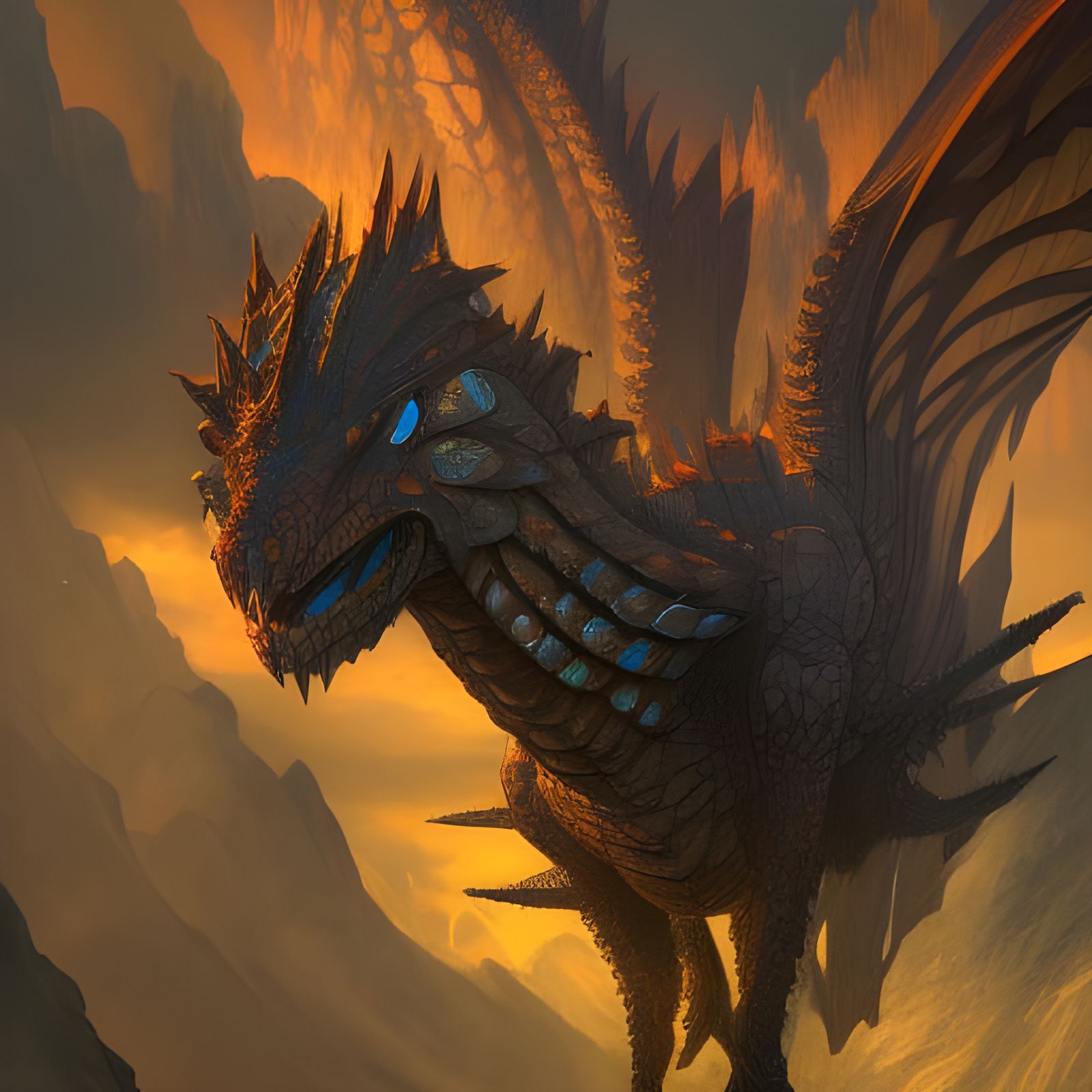 Detailed Dragon Coloring Page in Fantasy Style