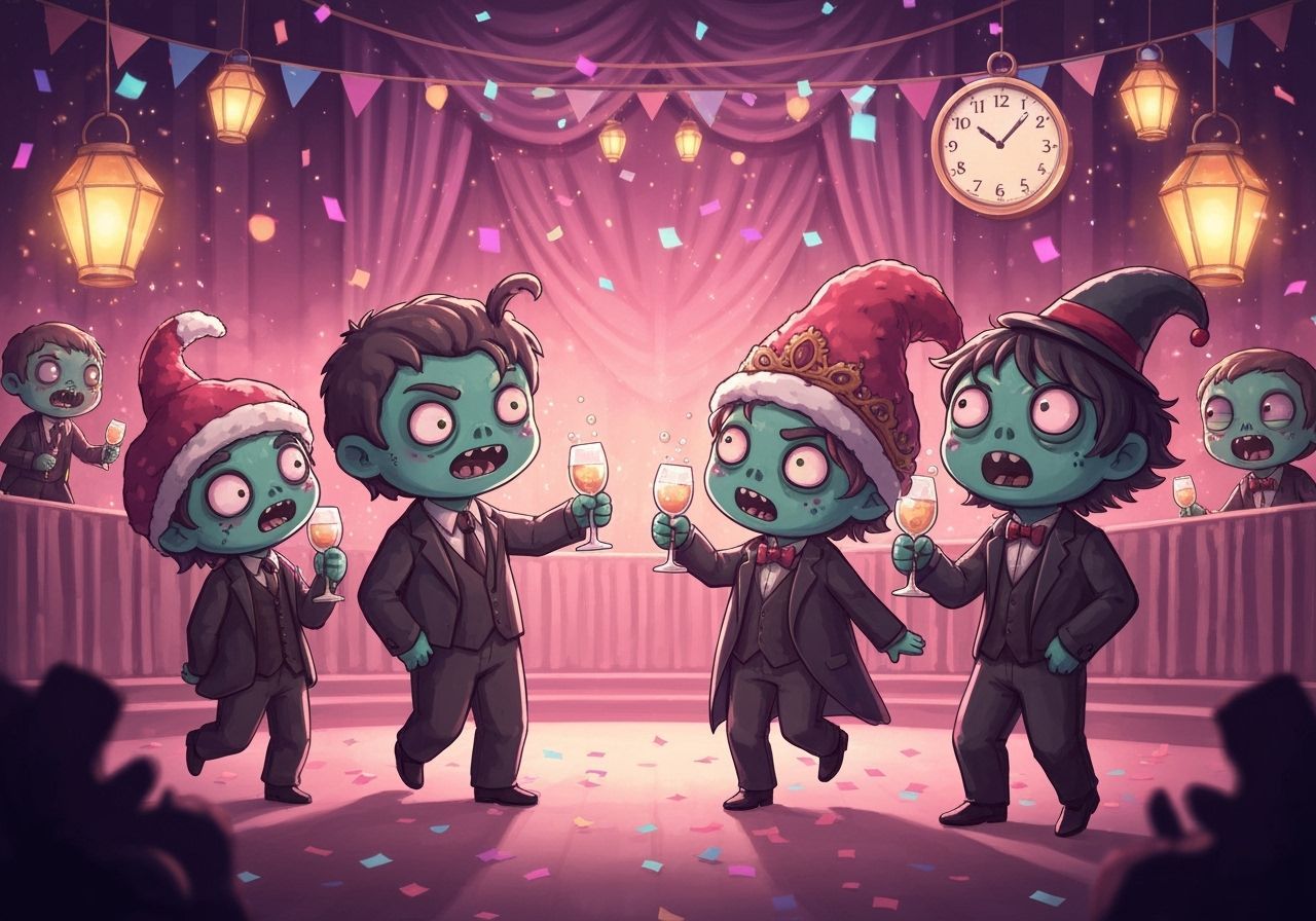 Chibi Zombies Celebrate New Year's Masquerade Ball