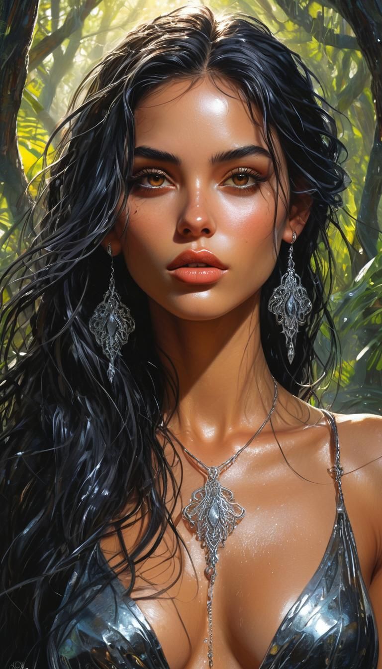 Gorgeous Girl with Captivating Eyes, in Silvestri Style