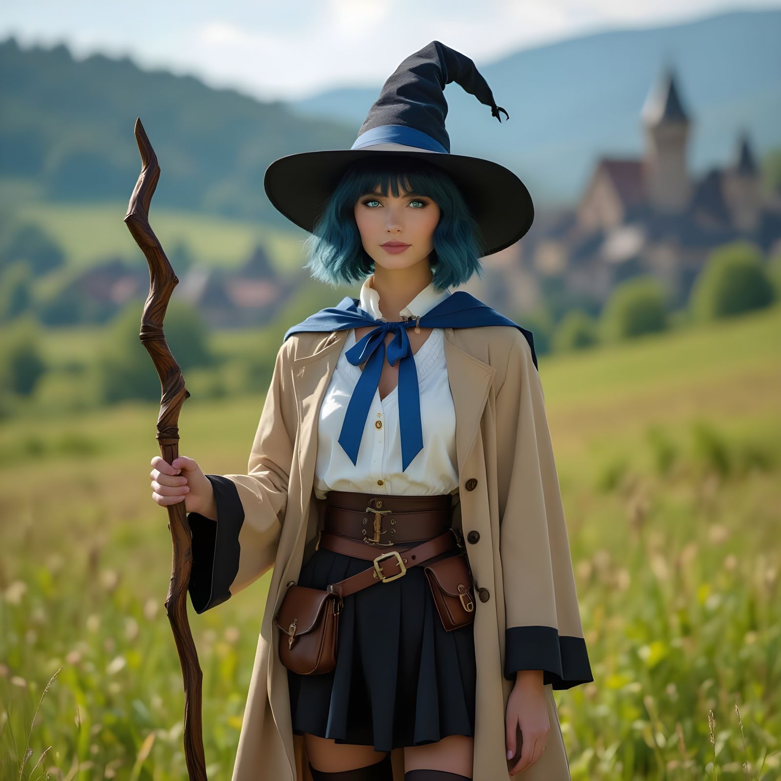 Roxy Migurdia: Hyperrealistic Mage in Fantasy Meadow