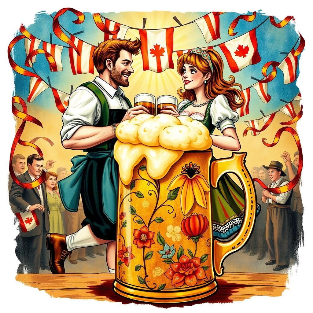 Oktoberfest Celebration: A Lively German Folk Art Scene