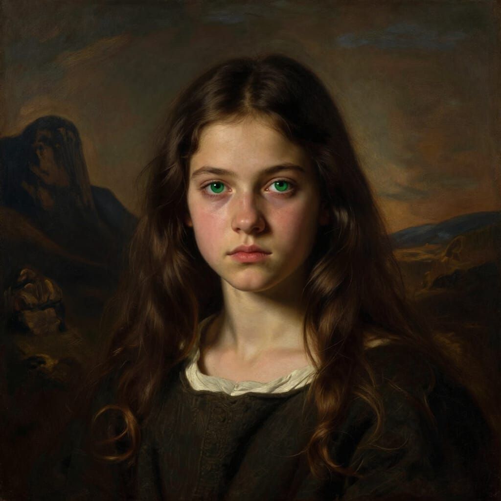 Determined 14-Year-Old Girl Portrait in Dramatic Light