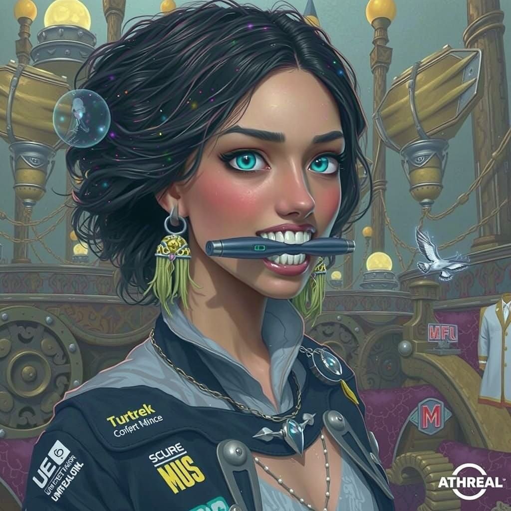 Mystifying Portrait of a Young Woman with Vibrating Device