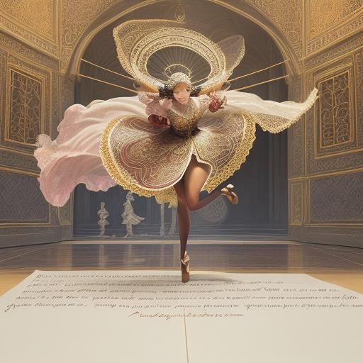 Elaborate Gold Filigree on Parchment in 3D