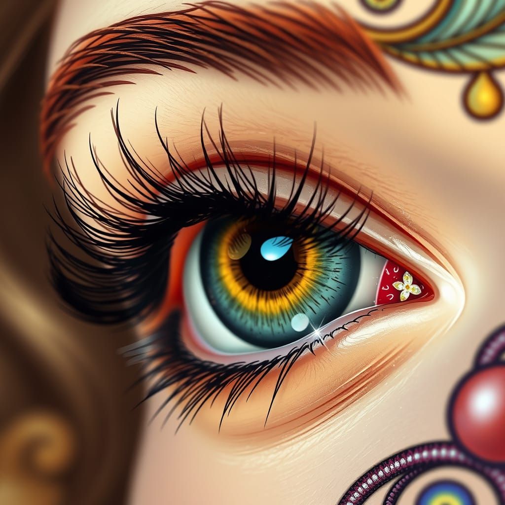 Ornate Eye Close-Up with Ethereal Lighting