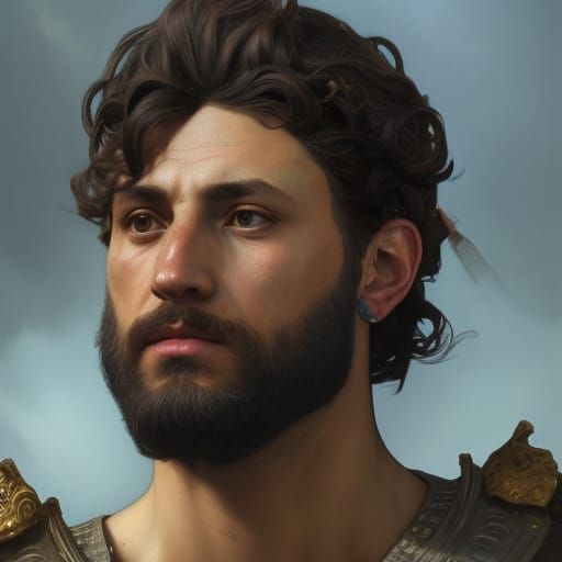 Detailed Portrait of a Roman Emperor in Hyperreal Style