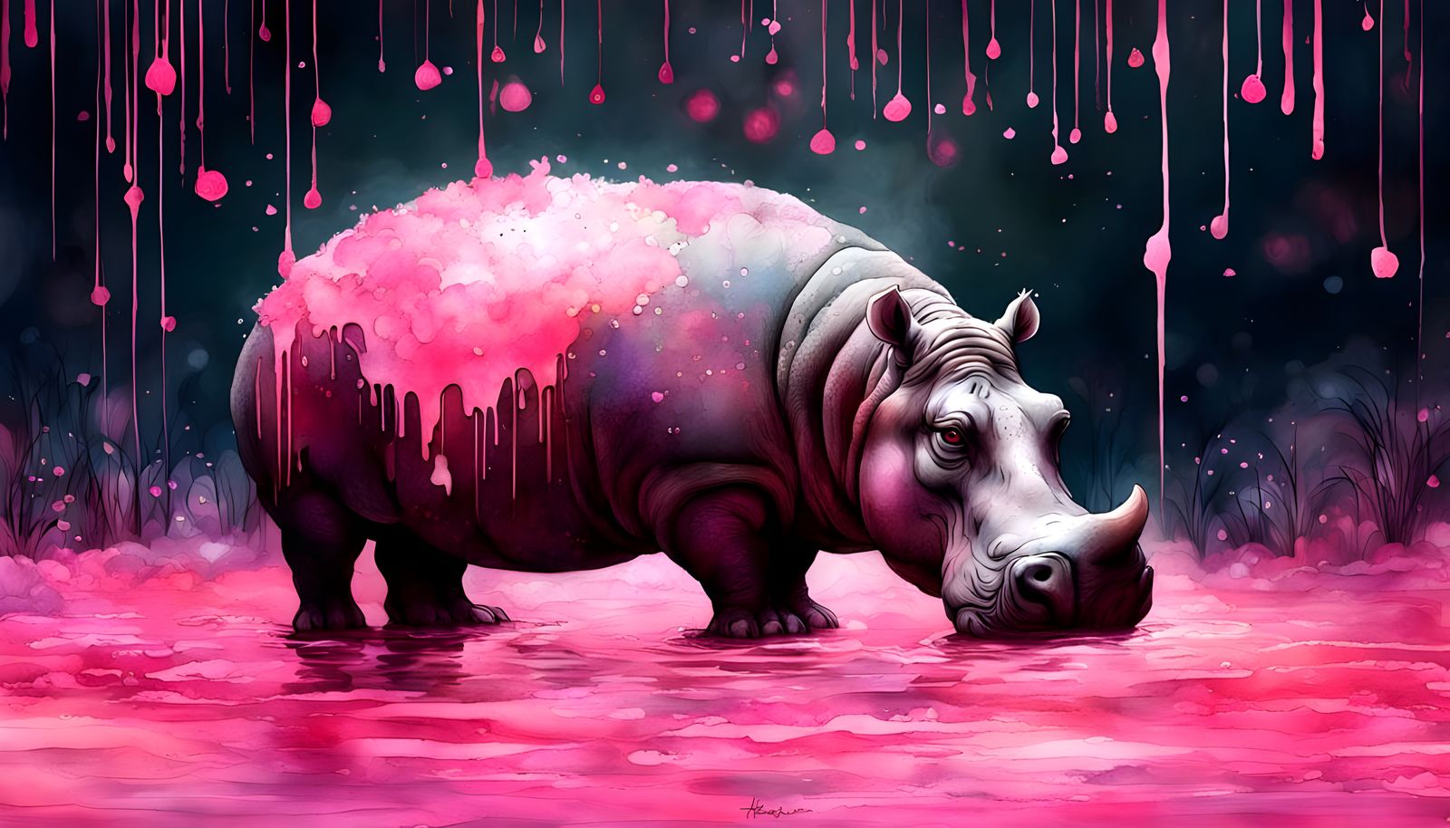 Rain looks creepy & this strange pink water tastes funny...