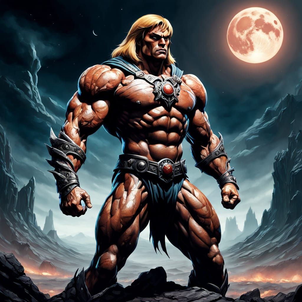 He-Man in Dark Fantasy Art Style