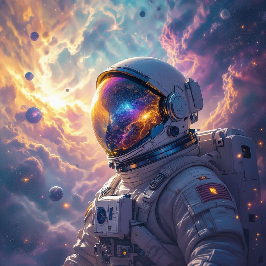 Astronaut in Nebula of Cosmic Dust